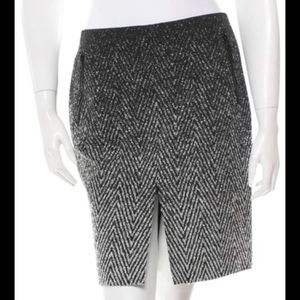 Rag & Bone Chevron/Herringbone Ombré Zip Skirt